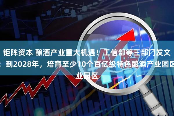 钜阵资本 酿酒产业重大机遇！工信部等三部门发文：到2028年，培育至少10个百亿级特色酿酒产业园区
